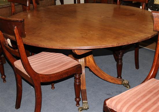 A Regency mahogany breakfast table W.144cm